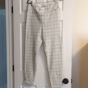 HUE Kids Cream Grid Leggings